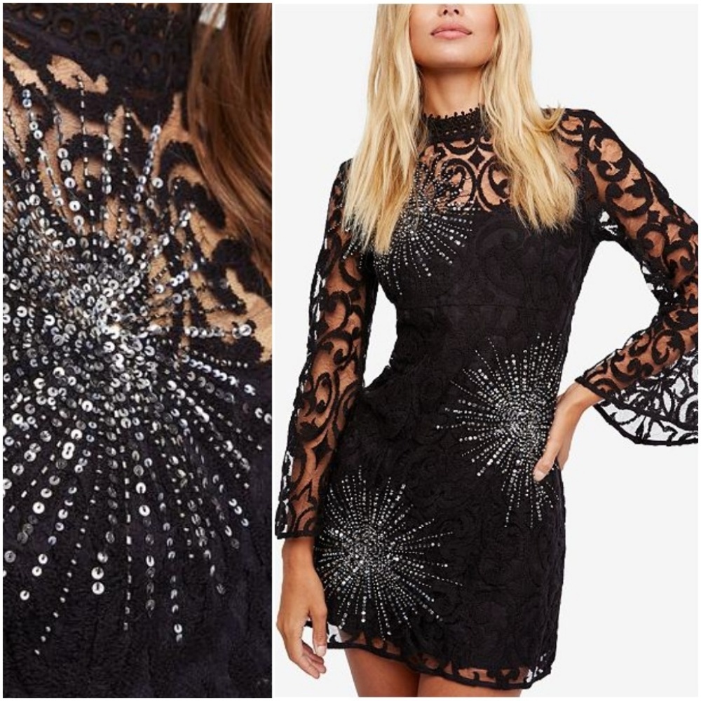 Free People North Star Lace Mini Dress